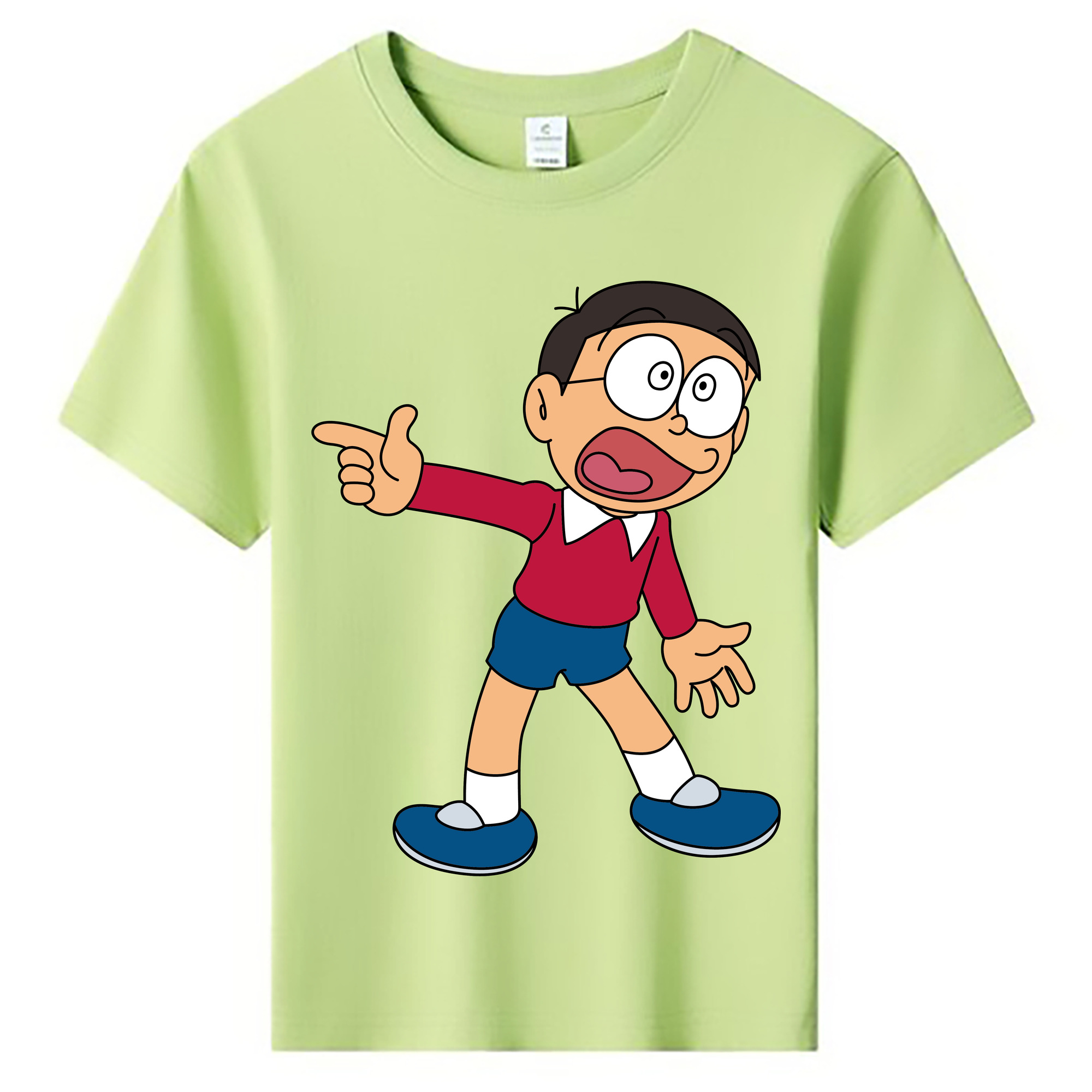 （画像用） ドラえもん 野比 のび太 Doraemon Nobita Nobi 綿100％キッズTシャツ（フロントプリント）